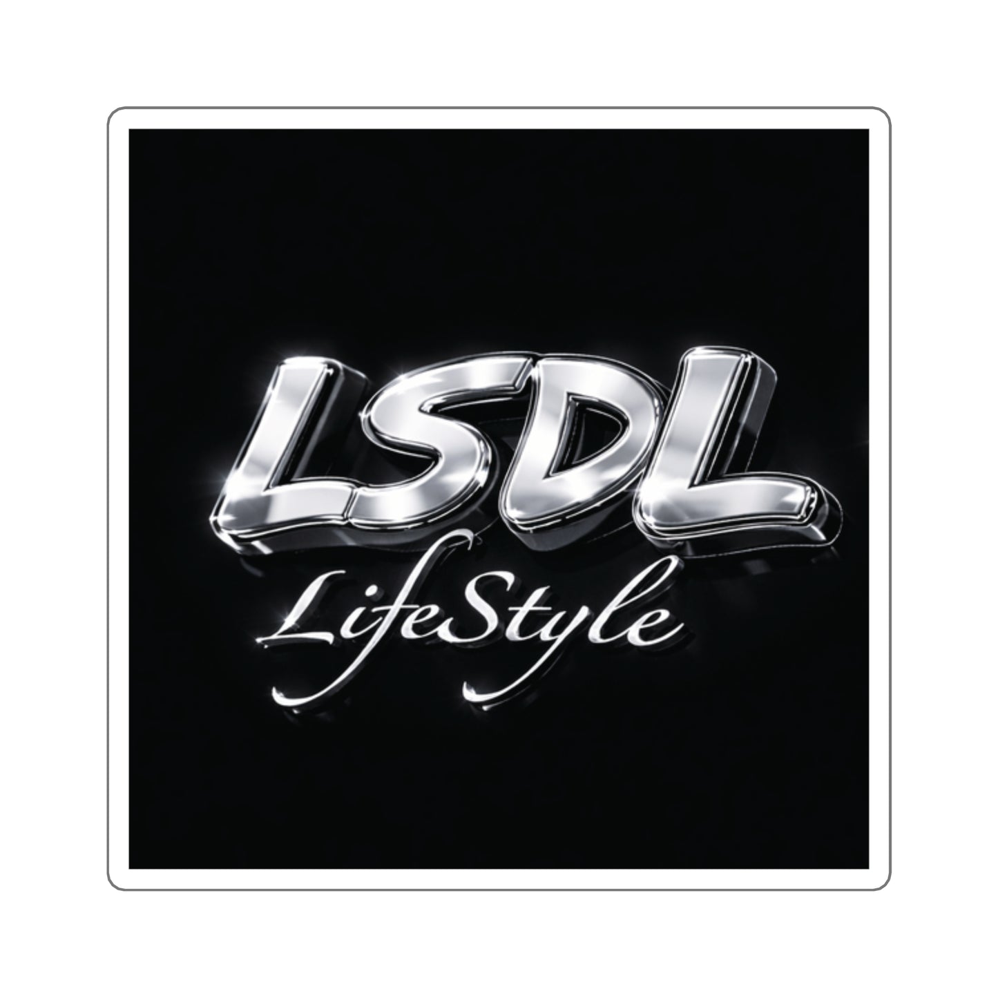 Sticker — 'LSDL LifeStyle' Chrome Logo Square Sticker